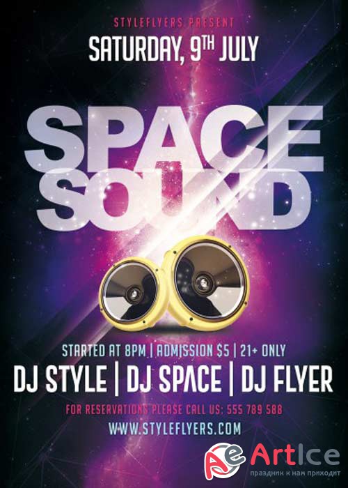 Space Sound V01 PSD Flyer Template