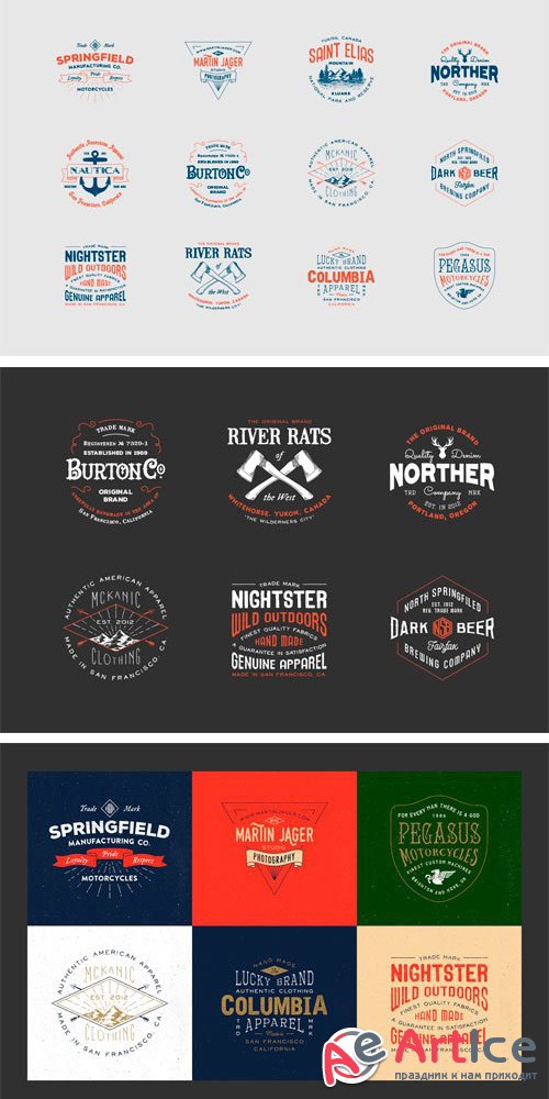 Hipster Vintage Logo Pack 2 - Creativemarket 311966