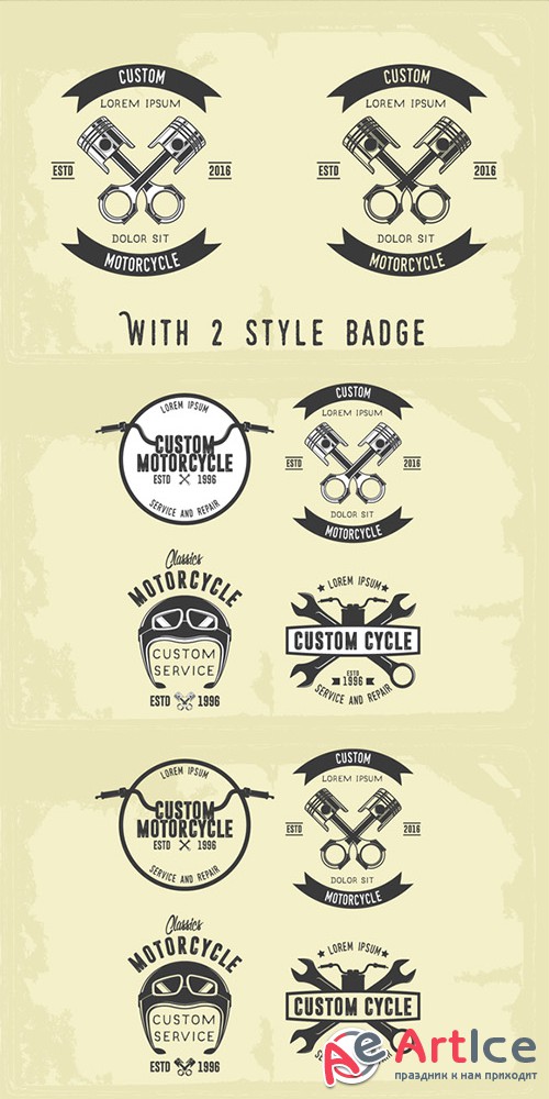 Vintage Motorcycle Badge - Creativemarket 692003