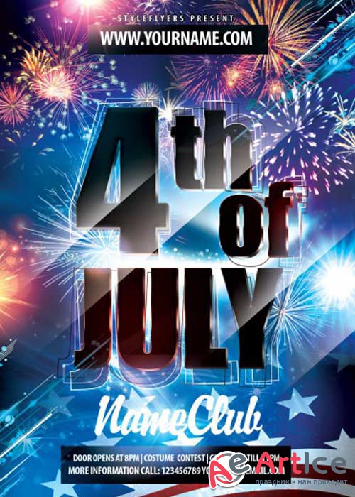 4 of july V1 PSD Flyer Template