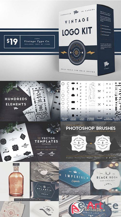 Vintage Logo Kit - Creativemarket 486922