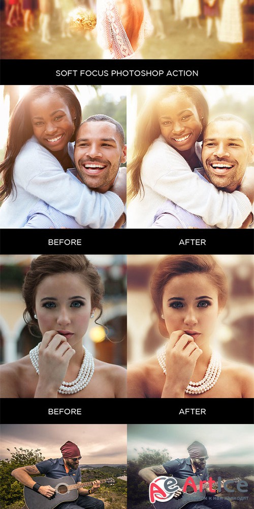 Soft Focus Photoshop Action - Creativemarket 683239