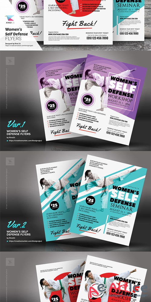 Women's Self Defense Flyer Templates - Creativemarket 729634