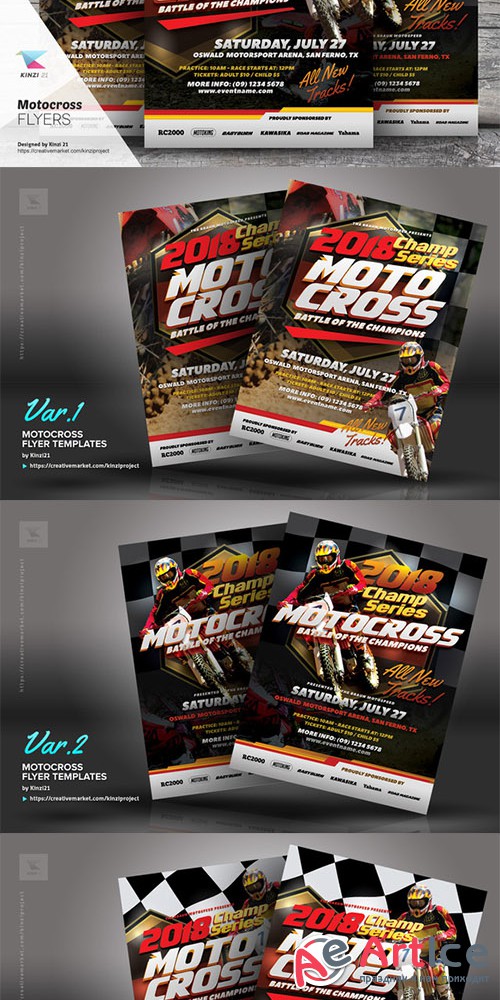 Motocross Flyer Templates - Creativemarket 726160