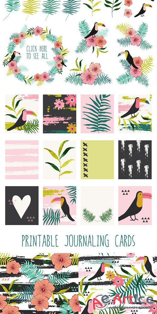 Hawaii flowers. Summer collection - Creativemarket 251560