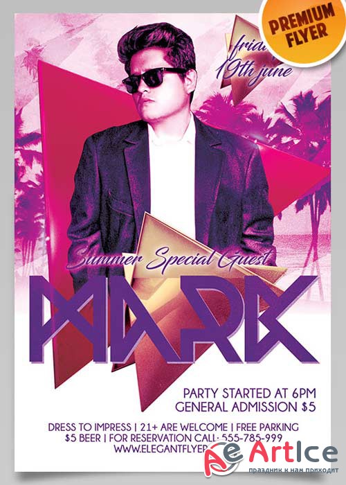 Dj Mark V1 Flyer PSD Template + Facebook Cover