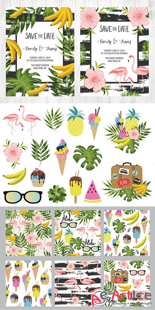 Amazing Tropical Bundle for decor - Creativemarket 315452