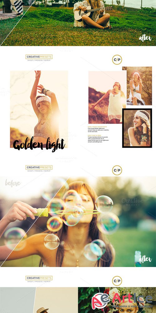 Golden Light Lightroom Presets - Creativemarket 362925