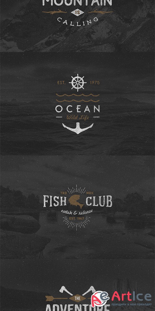 Hand Drawn Adventure Logos - Creativemarket 600620