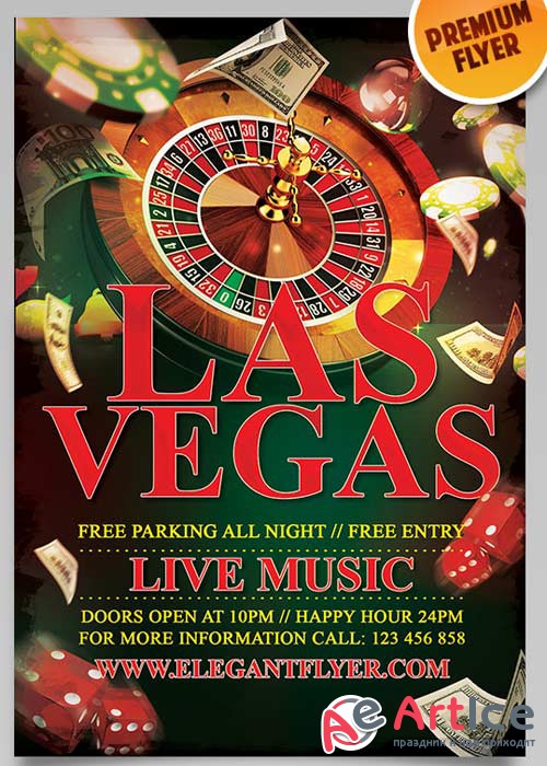 Las Vegas V3 Flyer PSD Template + Facebook Cover