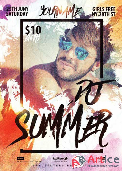 Dj Summer PSD Flyer Template