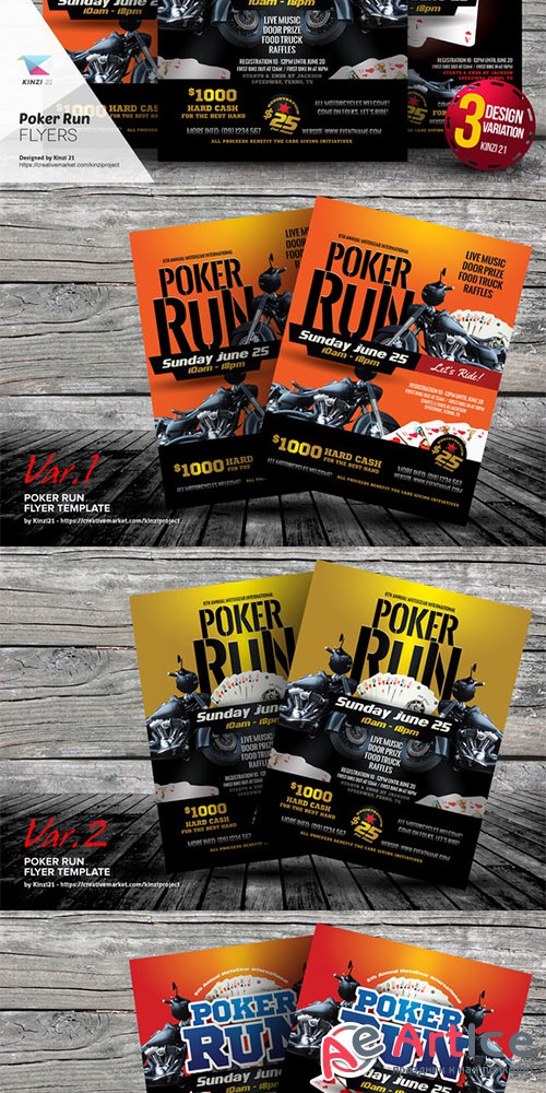 Poker Run Flyer Templates - Creativemarket 659244