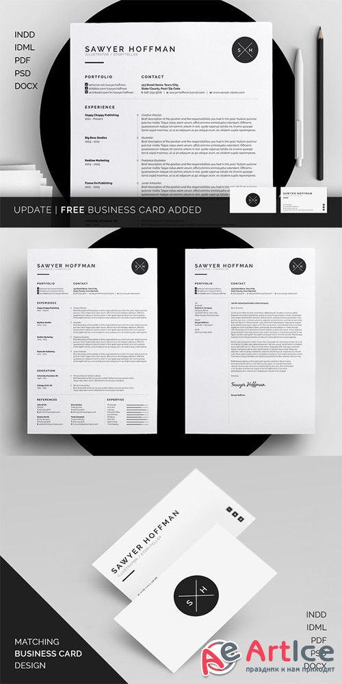 Resume/CV - Sawyer - Creativemarket 213836