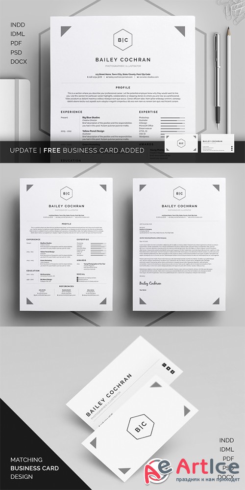 Resume/CV - Bailey - Creativemarket 174855