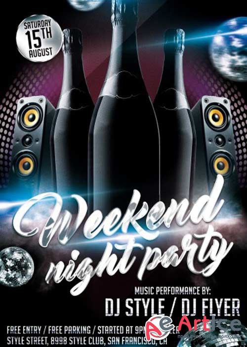 Weekend Night Party V4 PSD Flyer Template