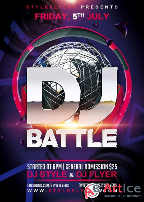 DJ Battle V3 PSD Flyer Template