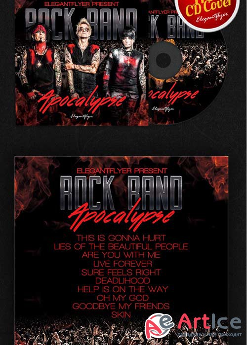 Rock Band CD Cover PSD Template