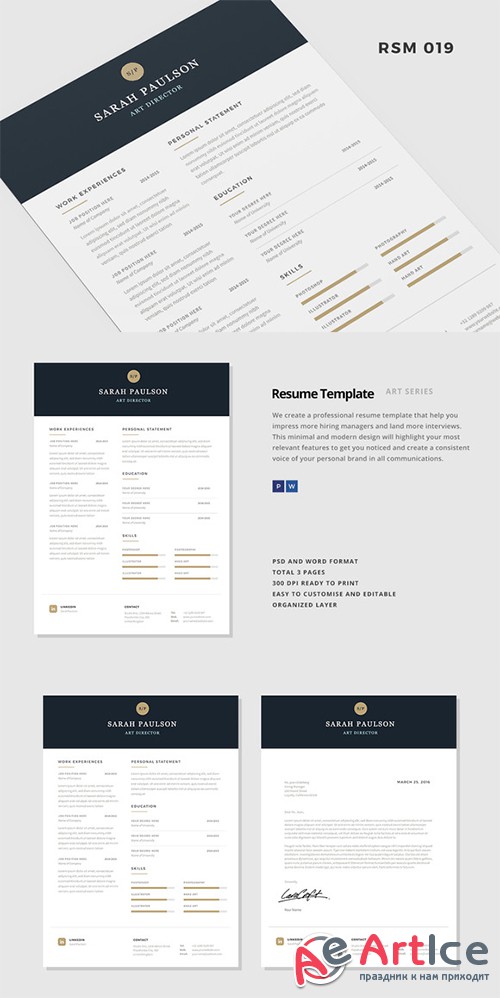 Resume Template - Nebula - Creativemarket 750903