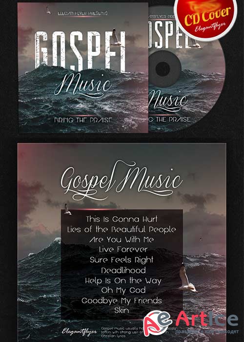 Gospel Music CD Cover PSD Template