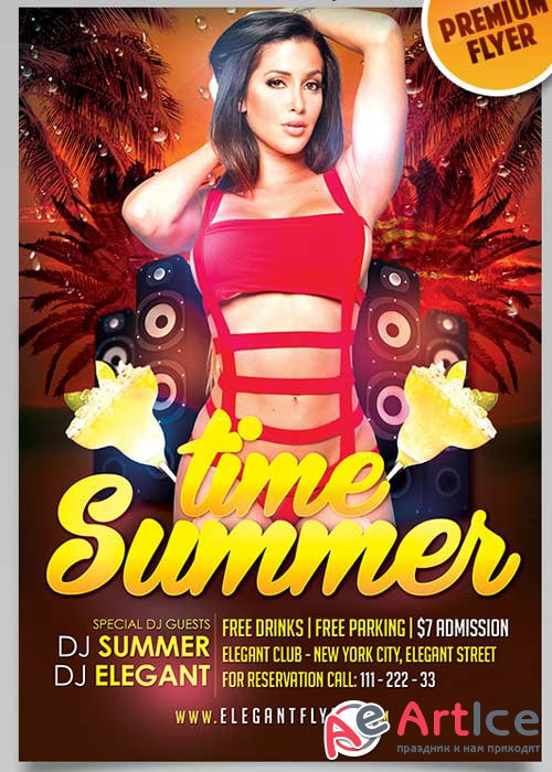 Summer Time V1 Flyer PSD Template + Facebook Cover