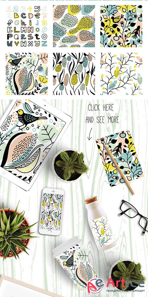 Birds&Plants - Creativemarket 720540