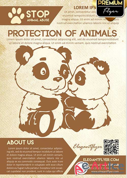 Protection of animals Flyer PSD Template + Facebook Cover