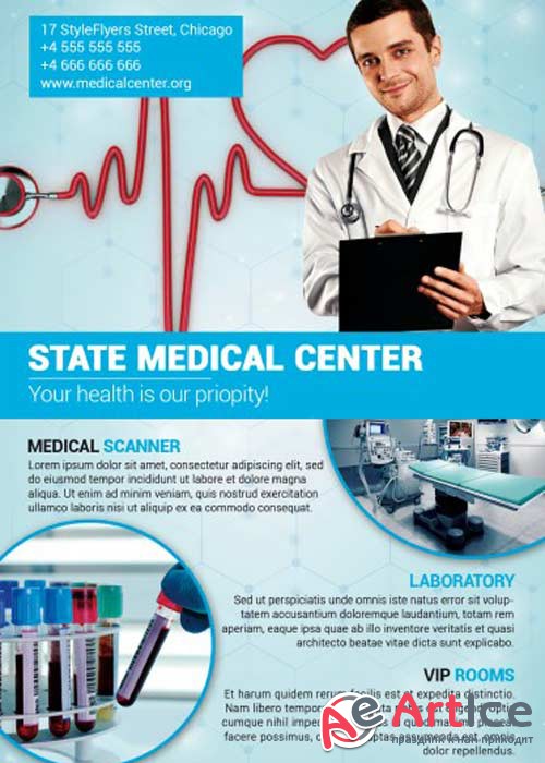 Medical Center V3 PSD Flyer Template