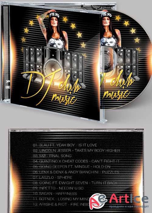 DJ Sound CD Cover PSD Template