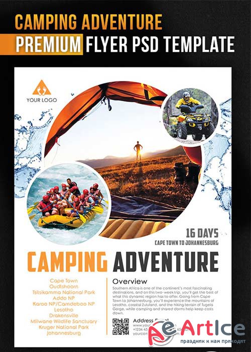 Camping Adventure V1Flyer PSD Template + Facebook Cover