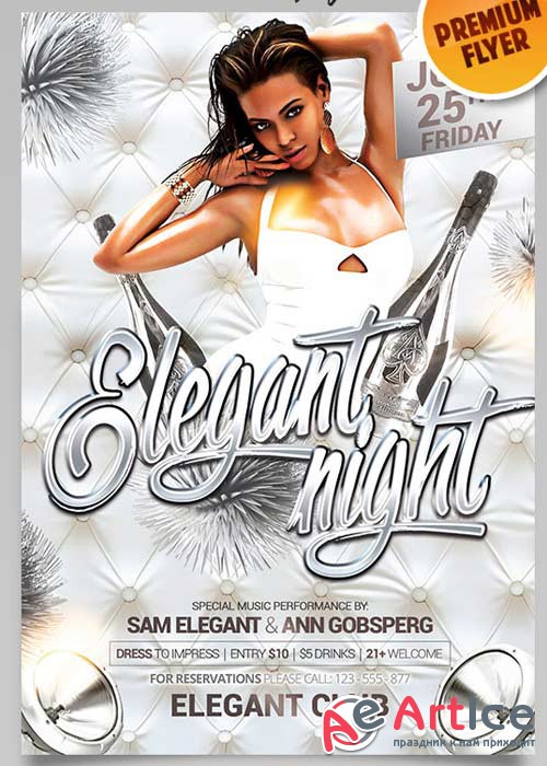 Elegant Flyer Night Vol.2 Flyer PSD Template + Facebook Cover