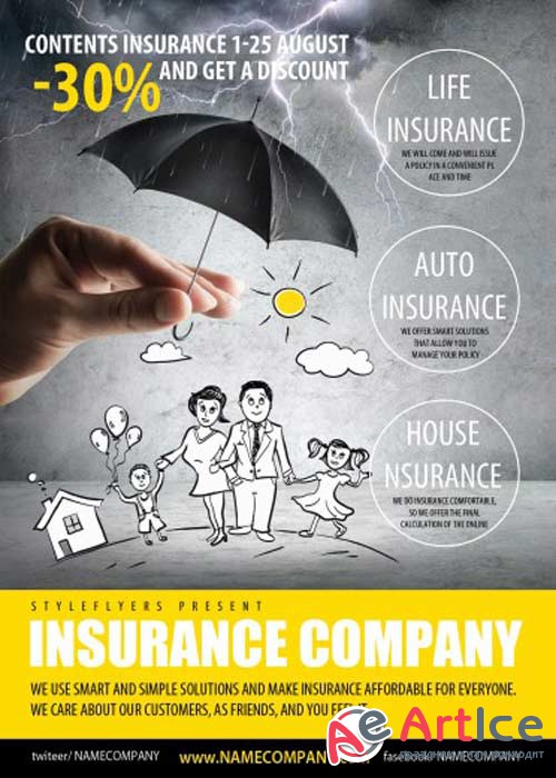 Insurance Company PSD Flyer Template