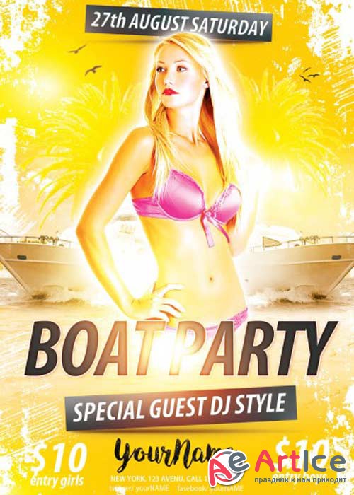 Boat Party V3 PSD Flyer Template