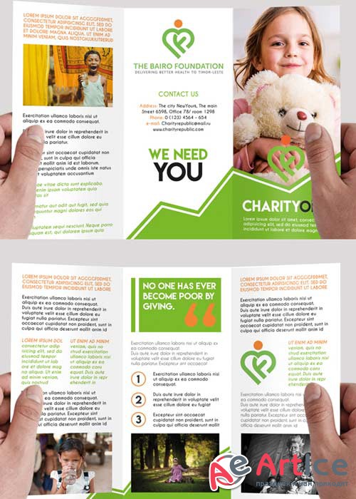 Charity Premium Tri-Fold PSD Brochure Template