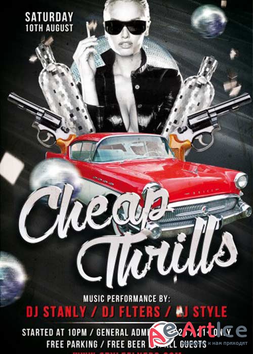 Cheap Thrills Party PSD Flyer Template