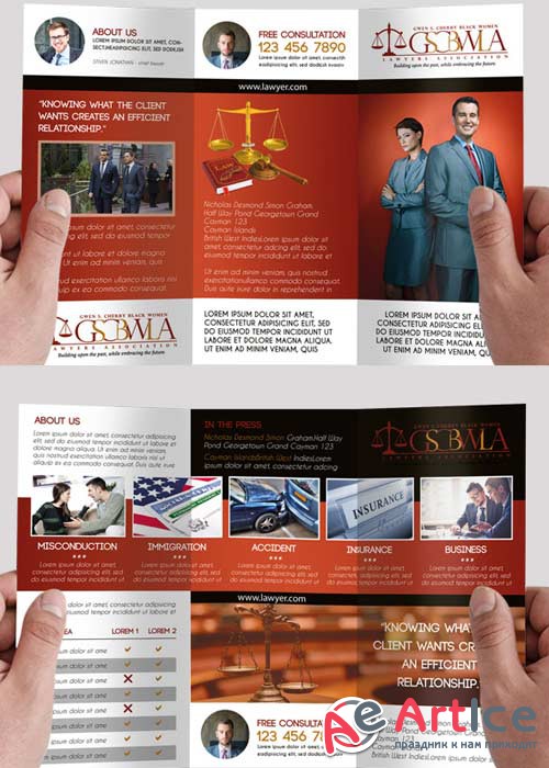 Lawyer Premium Tri-Fold PSD Brochure Template