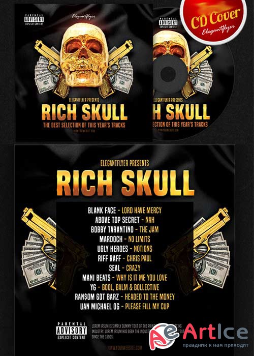 Rich Skull CD Cover PSD Template