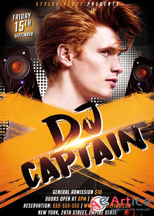 Dj Captain V1 PSD Flyer Template