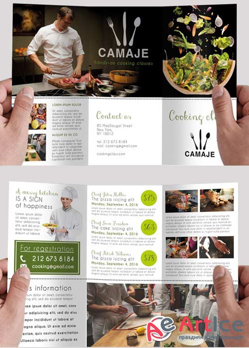 The cooking school Premium Tri-Fold PSD Brochure Template