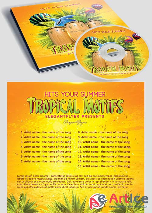 Tropical Motifs CD Cover PSD Template