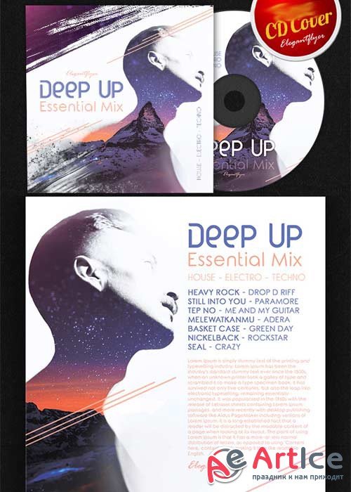 Deep Up CD Cover PSD Template