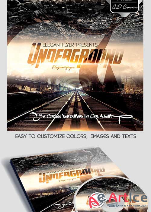 Underground CD Cover PSD Template