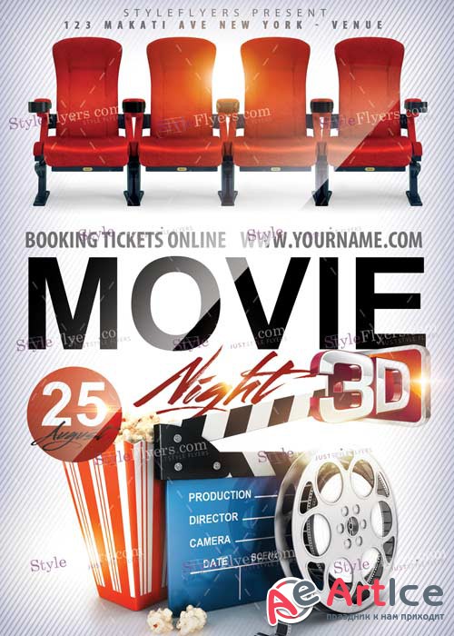 Movie Night PSD V2  Flyer Template