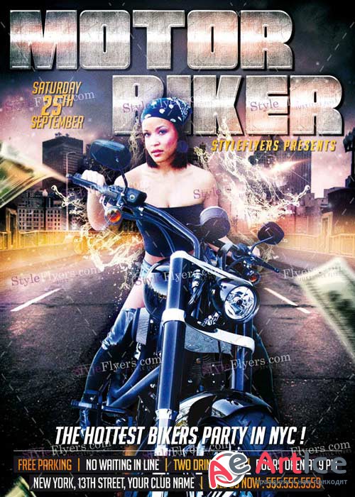 Motor Biker V1 PSD Flyer Template