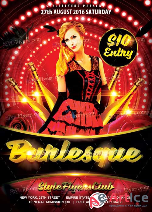 Burlesque V1 PSD Flyer Template