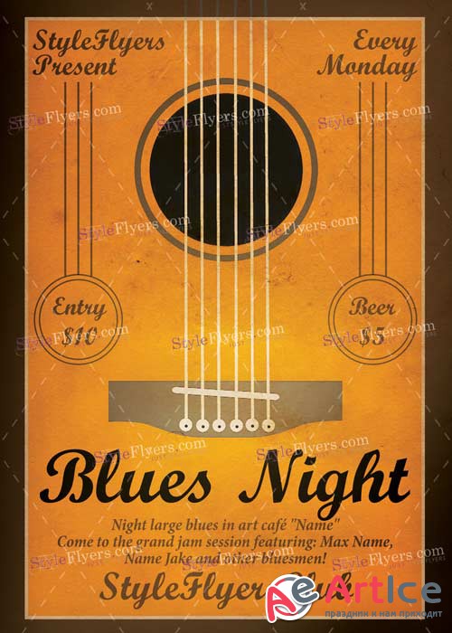 Blues Night V1 PSD Flyer Template