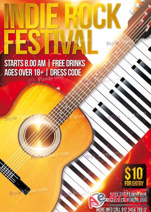 Indie Rock Fest PSD V10 Flyer Template