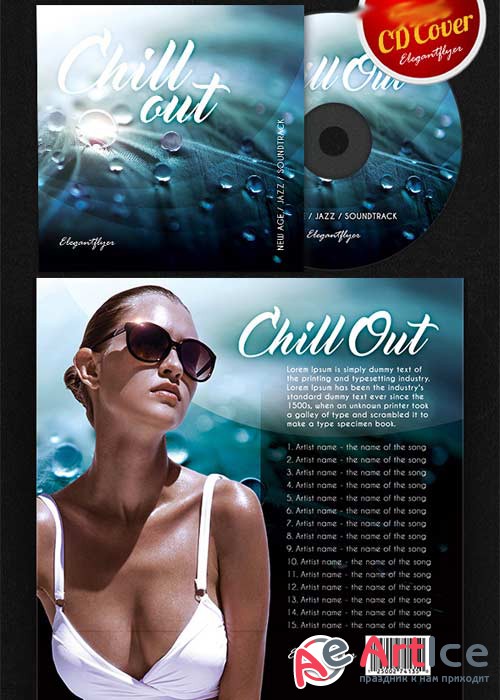 Chill Out Music CD Cover PSD Template