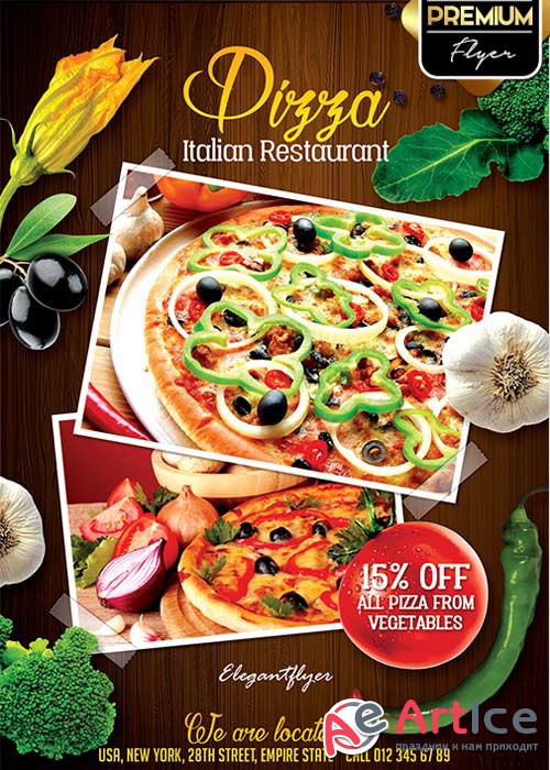 Restaurant Flyer V2 PSD Template + Facebook Cover