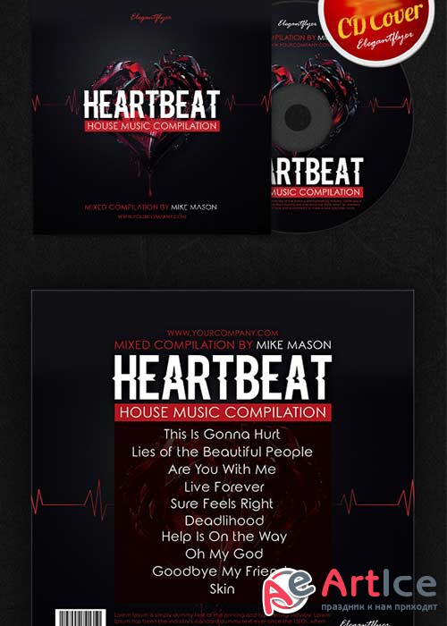 Heartbeat CD Cover PSD Template