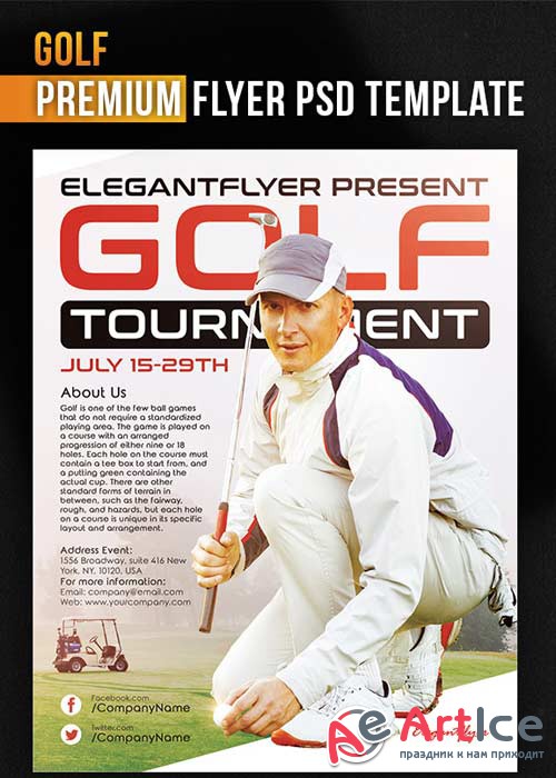 Golf Flyer V3 PSD Template + Facebook Cover